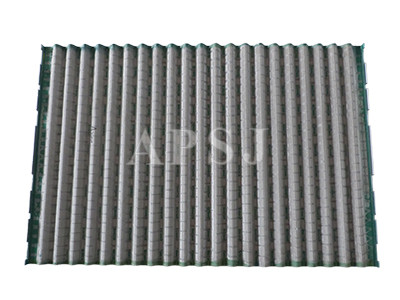 A flat corrugated screen.