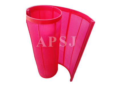 A red vertical placed polyurethane screen mesh